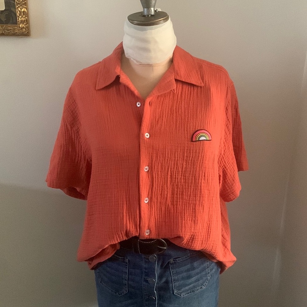 Target LGBT+ 2022 Collection Pure Cotton Gauze Button-Up Shirt. New without tags
